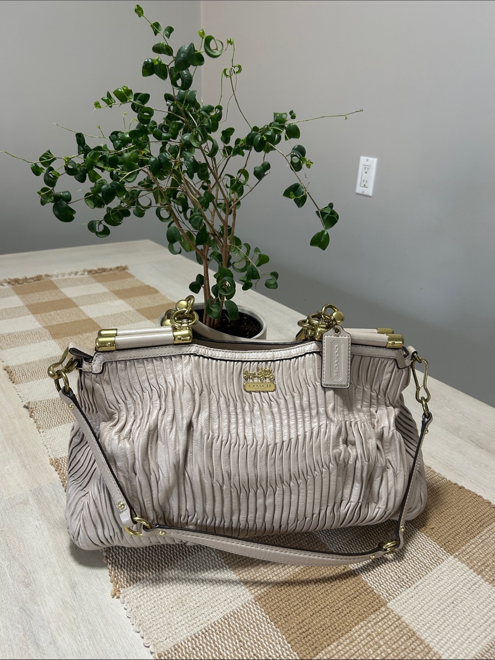 Coach Madison Gathered Leather Carrie Satchel (Style 21281) -Pinnacle Collection